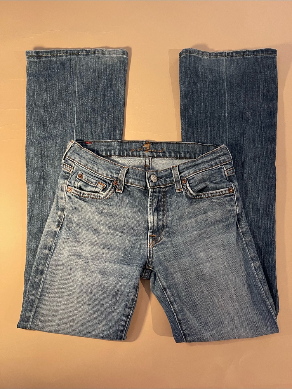 7 For All Mankind Women's Light Blue Bootcut Jeans - Picture 2 of 9
